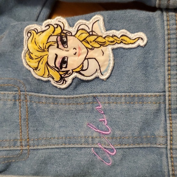 Disney "Collection by Tutu Couture" Frozen light blue jean jacket. Size 3T. - Picture 3 of 13